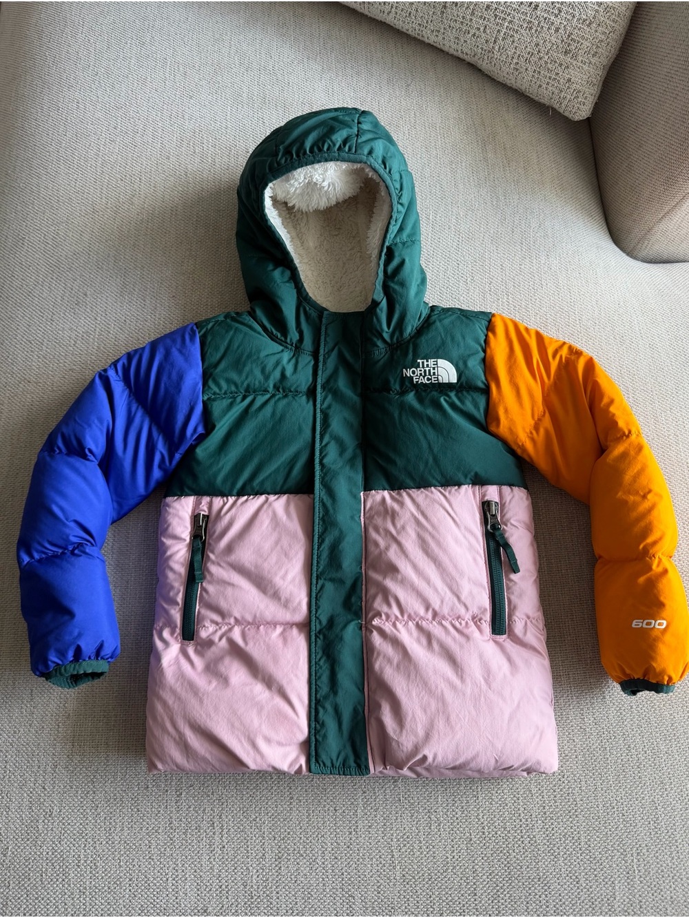 The North Face Colorblock Hooded down puffer Jacket